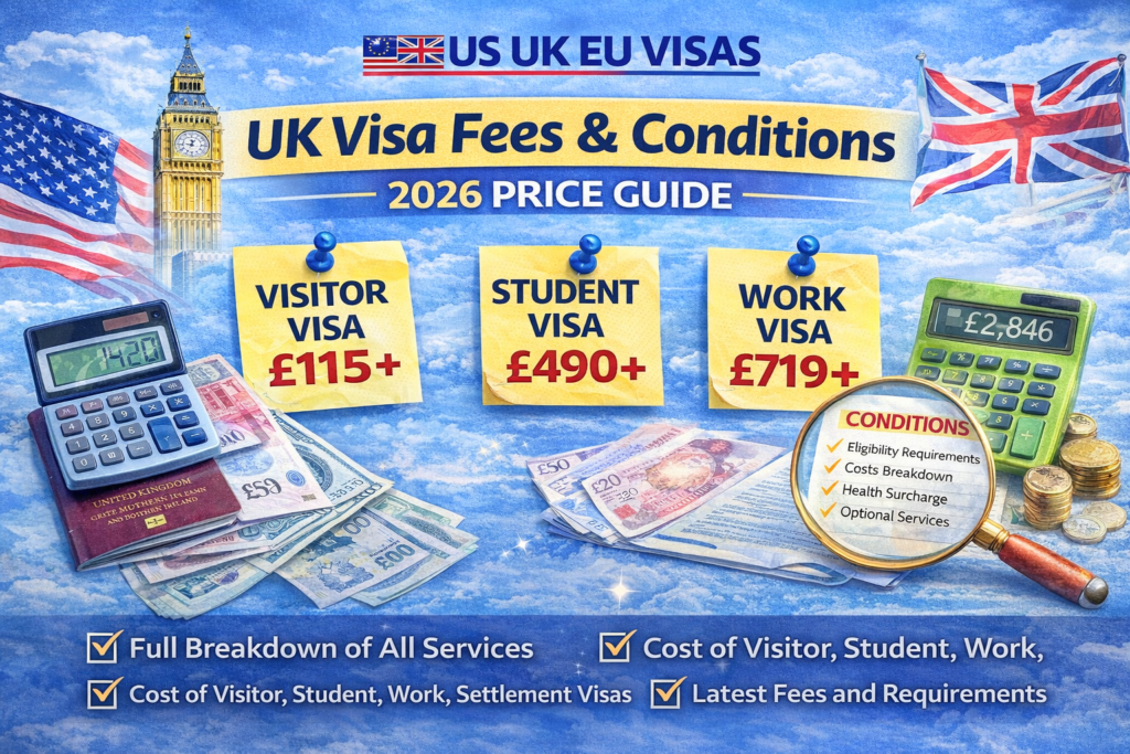 Conditions and cost of all services – UK visa price for 2026