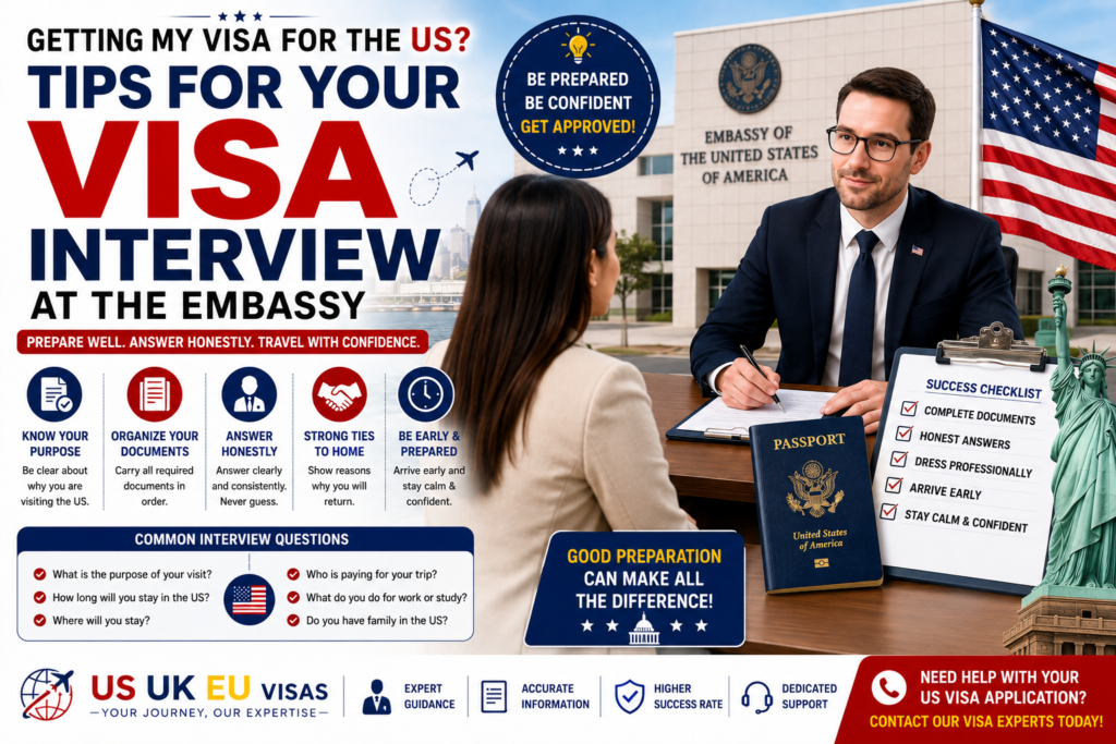 Getting my Visa for the US, any tips for the interview at the embassy?